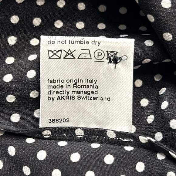 Saks Fifth Avenue Silk Polka Dot High Low Tunic Top Size 6 - Picture 7 of 11